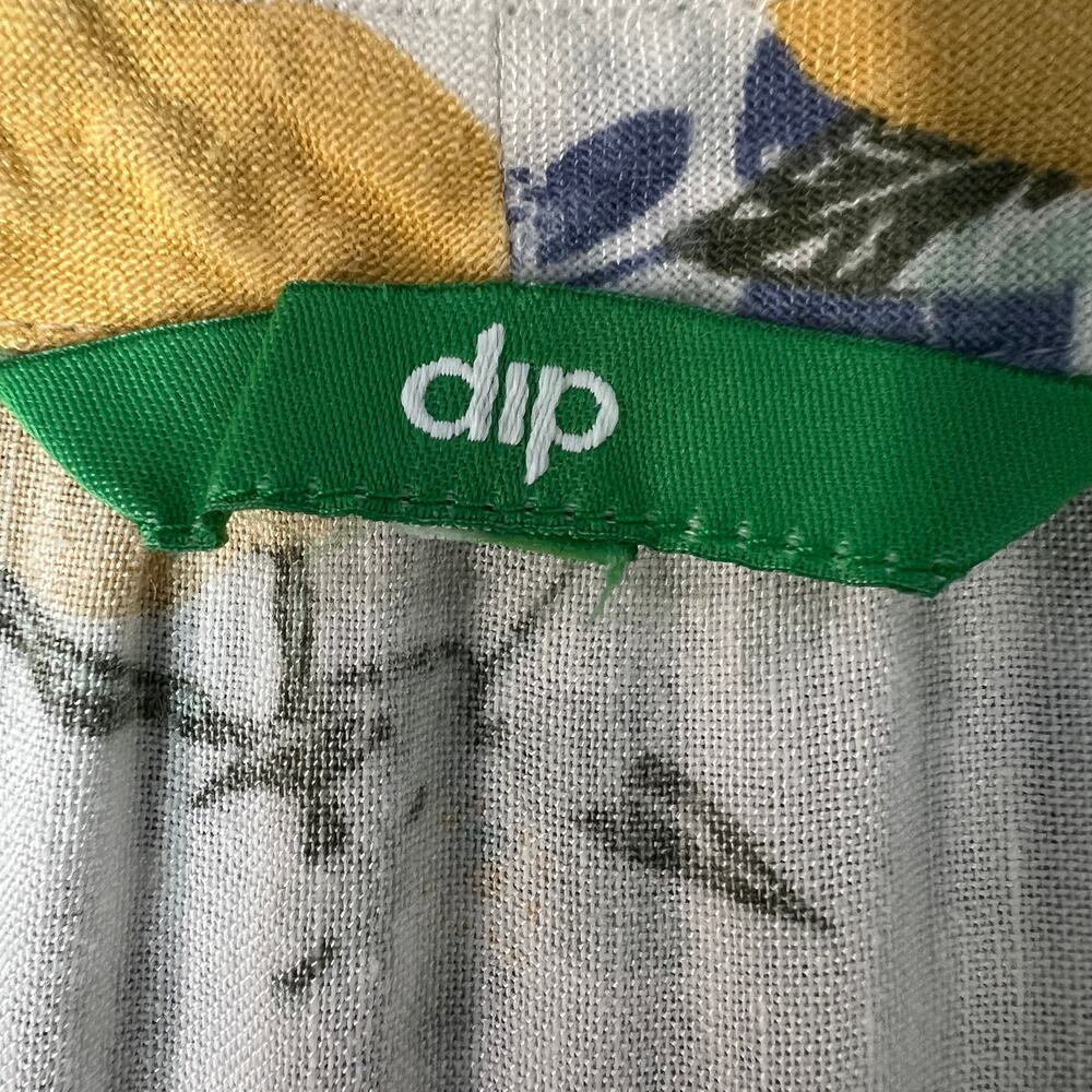 Dip Lemon Floral Printed Button Tie Front Shirt Women Large Beachy Boho Coastal - Picture 3 of 13